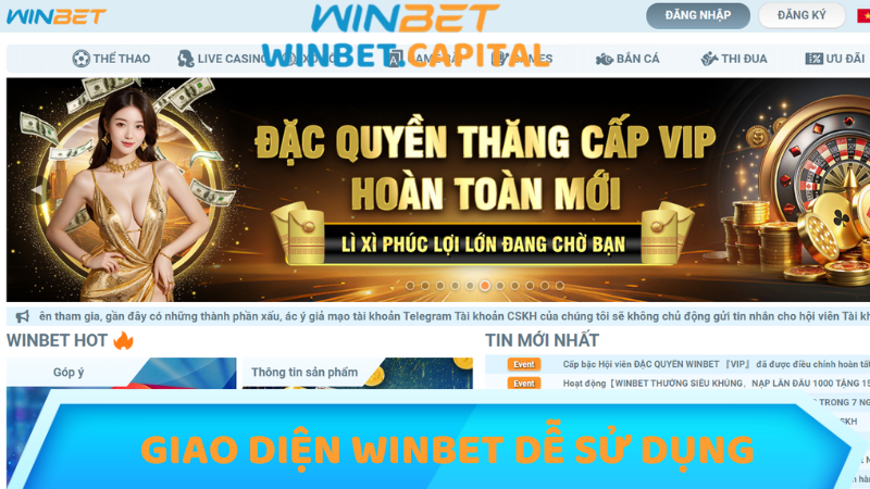 Giao diện của winbet rất dễ sử dụng